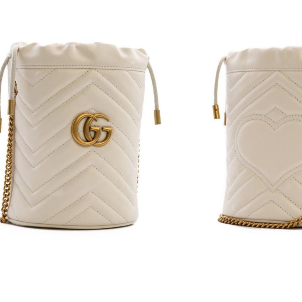 Gucci cream bucket bag like new condition .
